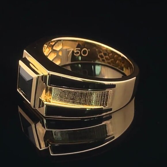 Solid 18K  Gold Ring with Black Sapphire - NEW - $1000 OFF ORIGINAL RETAIL PRICE - Picture 3 of 4